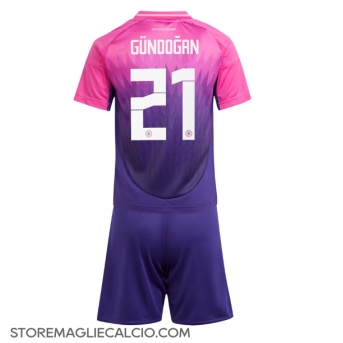Germania Ilkay Gundogan #21 Maglia Gara Trasferta Repliche Europei 2024 Bambino